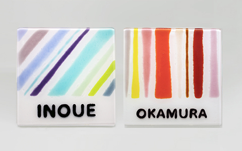 手作りガラス表札