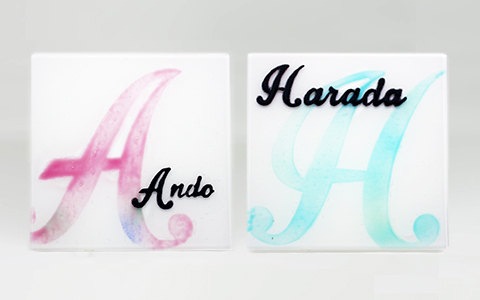 手作りガラス表札